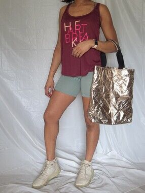 Victoria’s Secret Metallic Gold Quilted Tote Bag